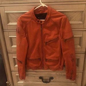 LAMPO Leather Bomber Jacket